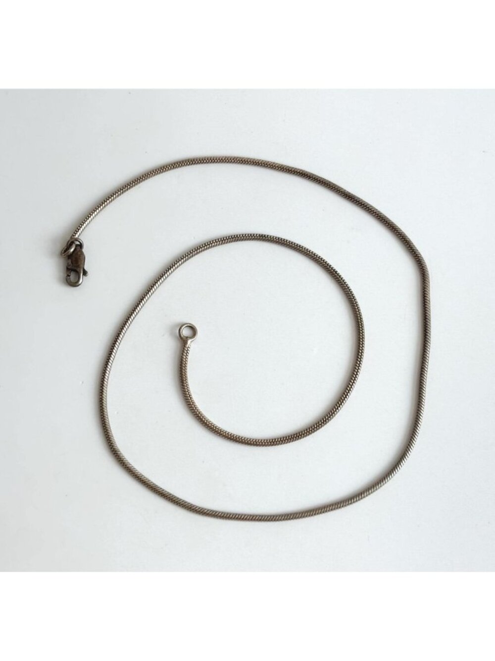 Snake Chain Sterling Silver 925 Minimalist Classic Vintage Necklace - 16.5"